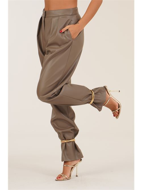 Pantalone effetto pelle Simona Corsellini | A26CPPA01401HAZELNUT